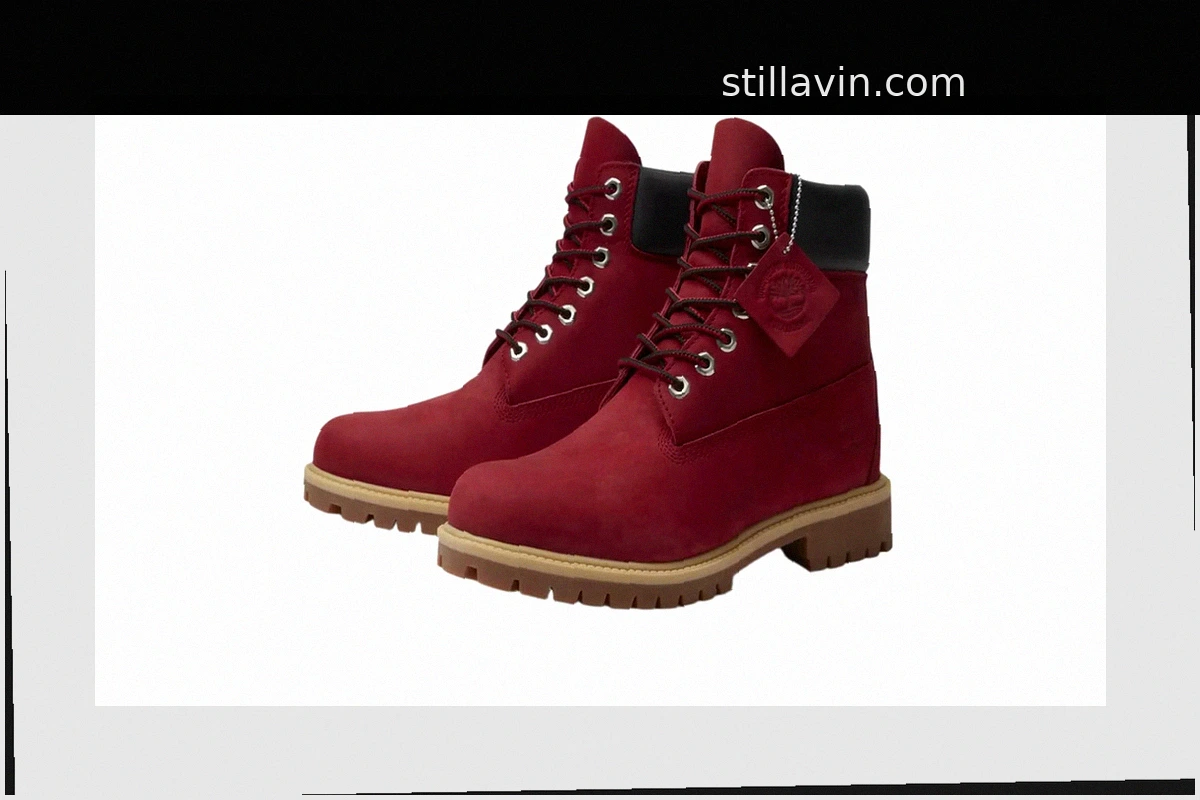 Водонепроницаемые ботинки Timberland 6 дюймов в рубиновом цвете